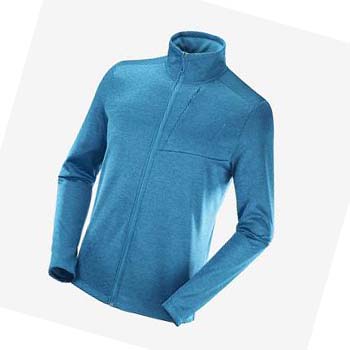 Salomon ESSENTIAL LIGHTWARM HEATHER Erkek Kapüşonlu Sweatshirt Mavi | TR 3199NWY